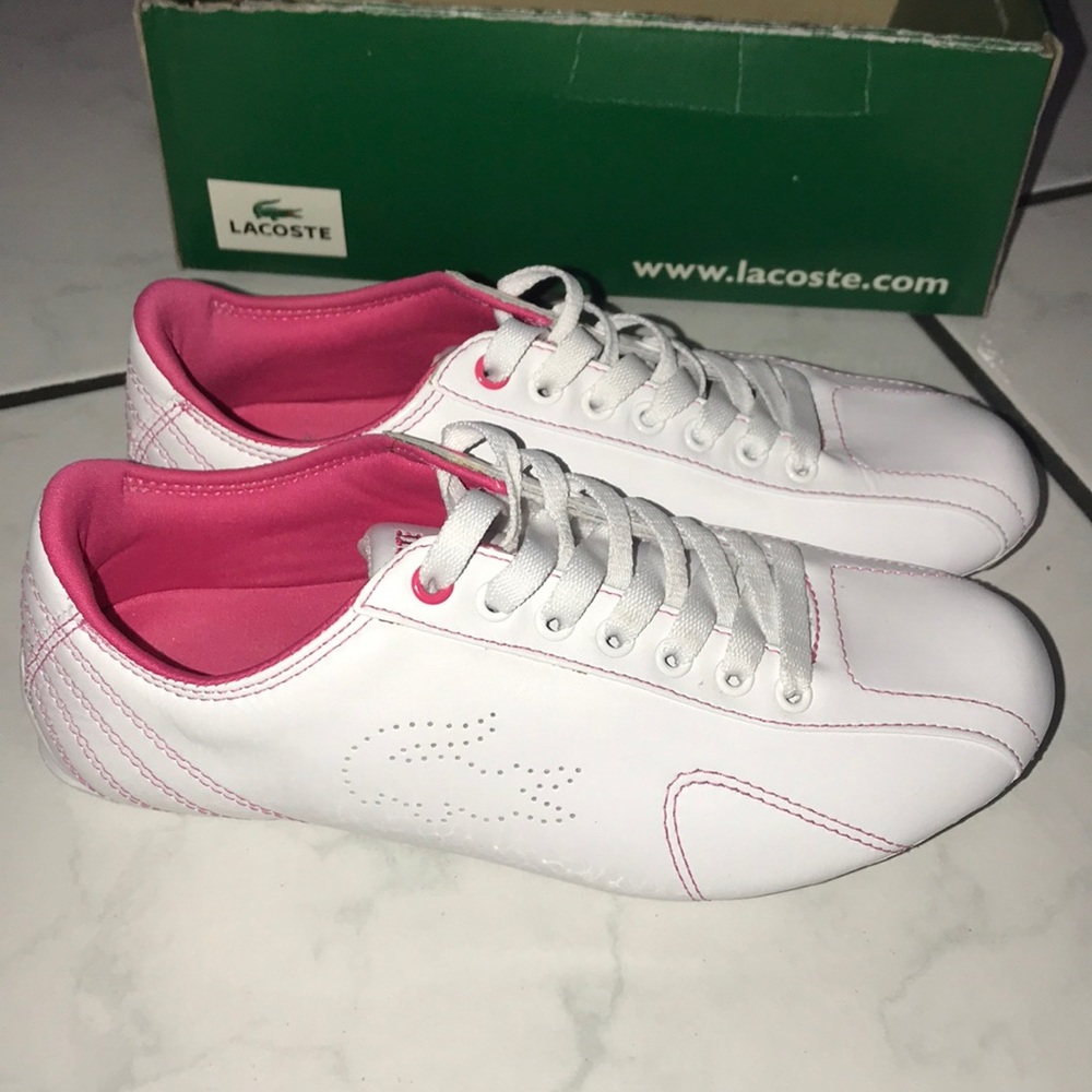 Lacoste Women Sneaker (white/hot pink) size 5.5